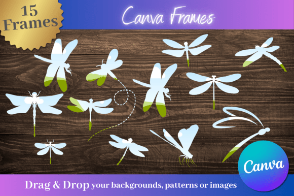 15 Custom Dragonfly Canva Frames for Creative Projects