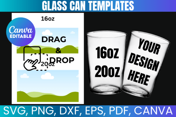 16oz 20oz Libbey Glass Canva Template Bundle for Creators