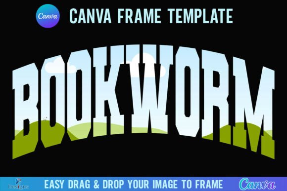 Bookworm Canva Frame: A Varsity Book Lover's Design Tool