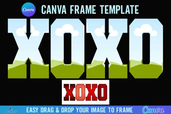 Celebrate Love with the Valentine XOXO Canva Frame Varsity Heart