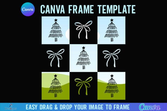 Deck Your Designs: Using the Checkered Christmas Tree Canva Frame Bow