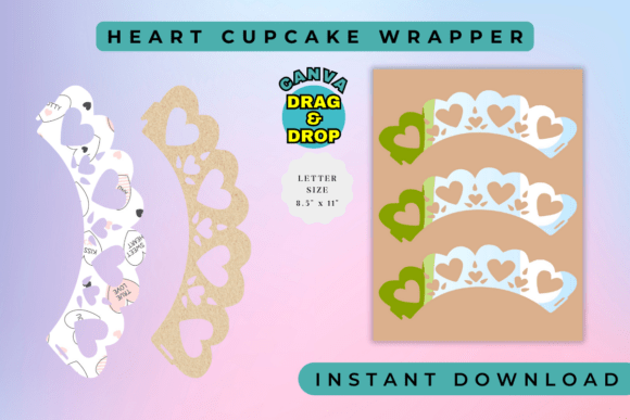 Heart Cupcake Decoration Wrapper: A Sweet Design Asset
