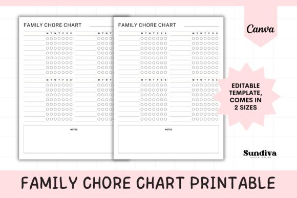 Organize Your Home with This Editable Family Chore Chart