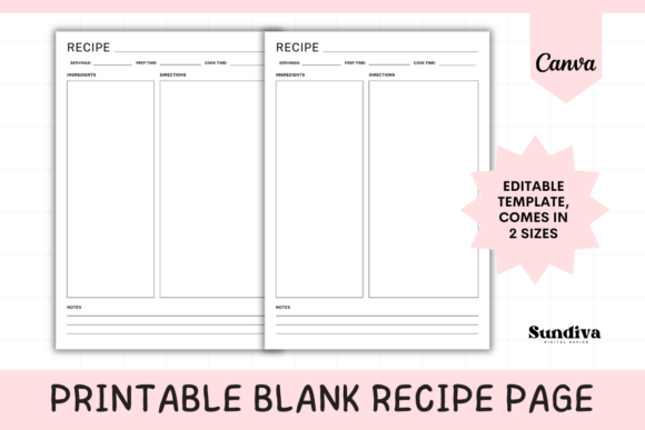 Organize Your Kitchen & Style: Blank Recipe Page Canva Template 5