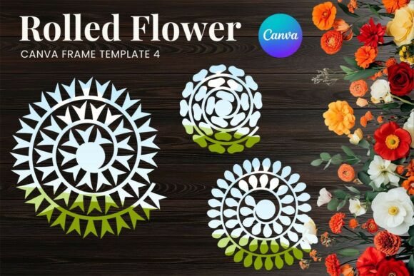 Rolled Paper Flower Canva Frame_4: Your Digital Design Shortcut